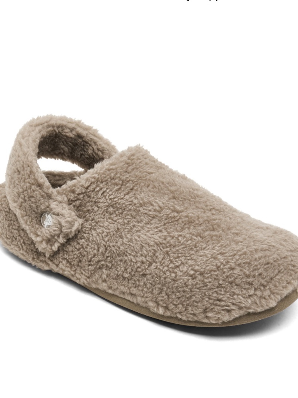 CROCS Fuzz Lined Slingback Clog in Taupe